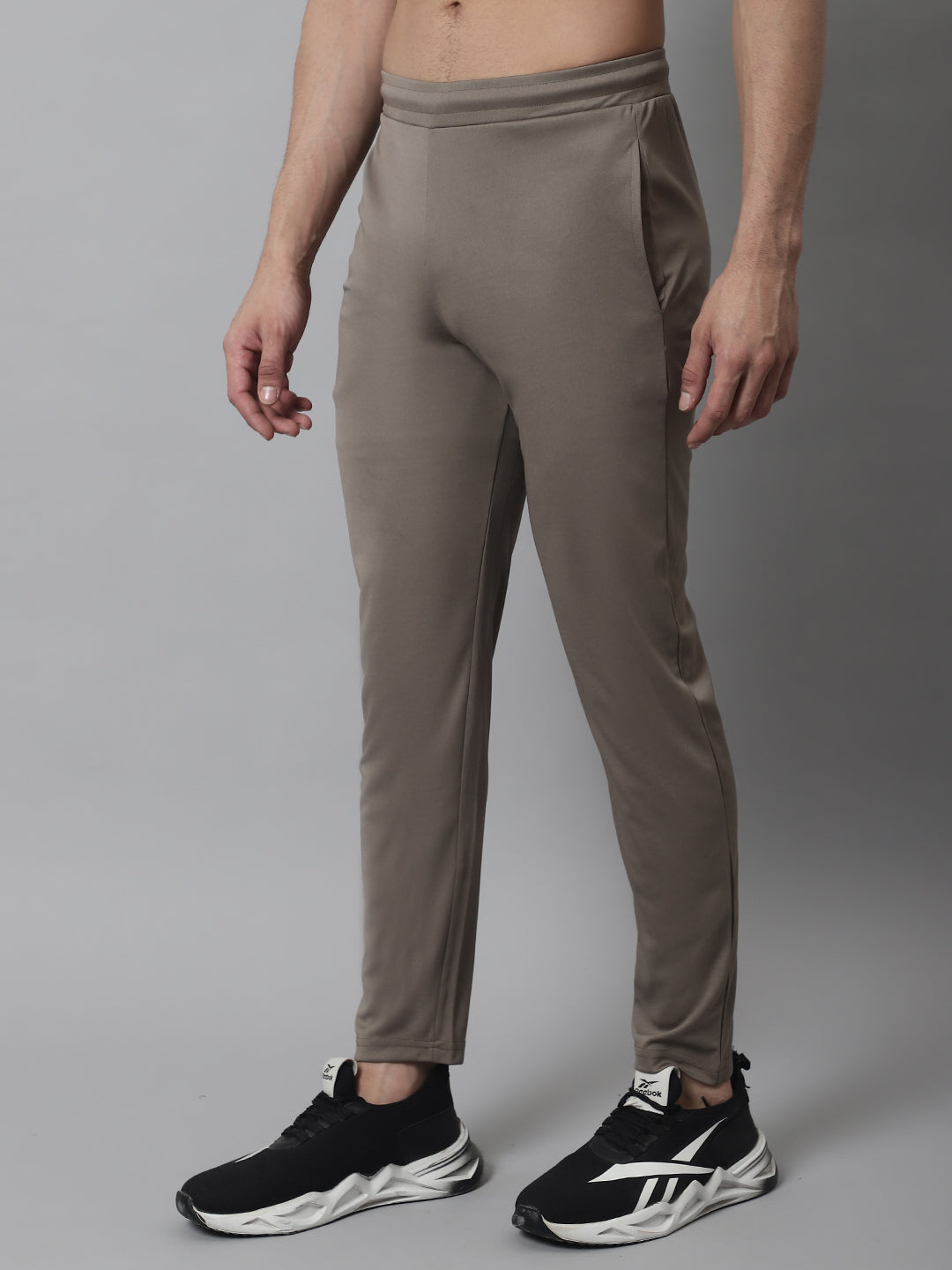 Jainish Men's Brown Solid Streachable Lycra Trackpants - Swadesiicart