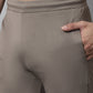 Jainish Men's Brown Solid Streachable Lycra Trackpants - Swadesiicart