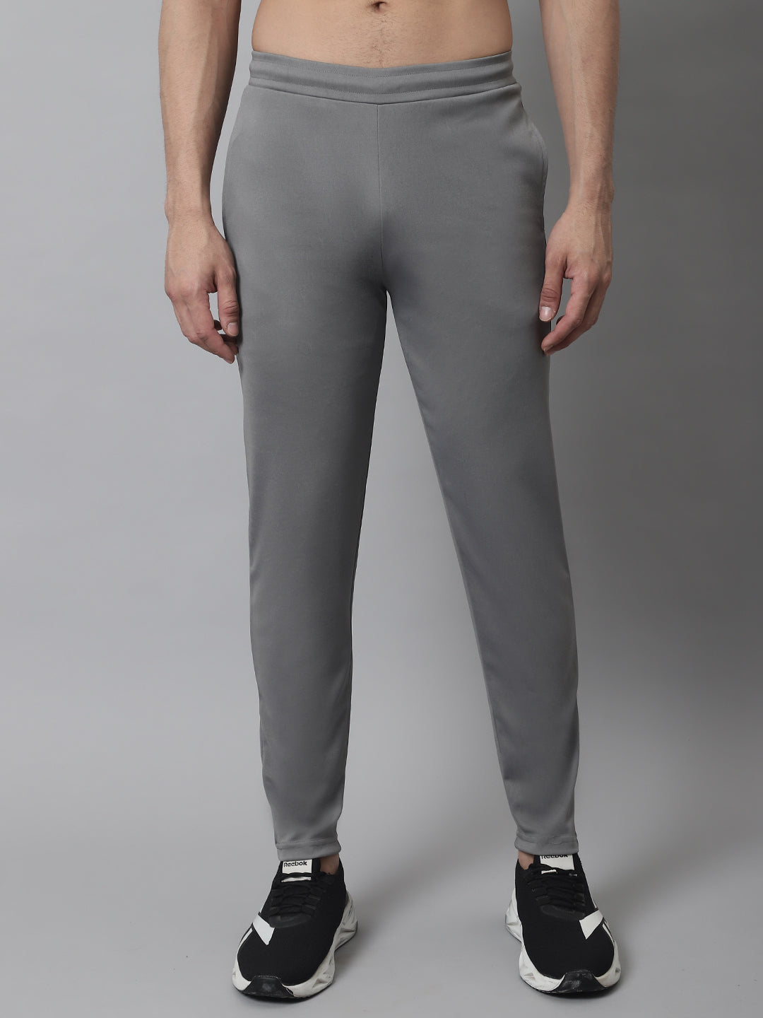 Jainish Men's Grey Solid Streachable Lycra Trackpants - Swadesiicart