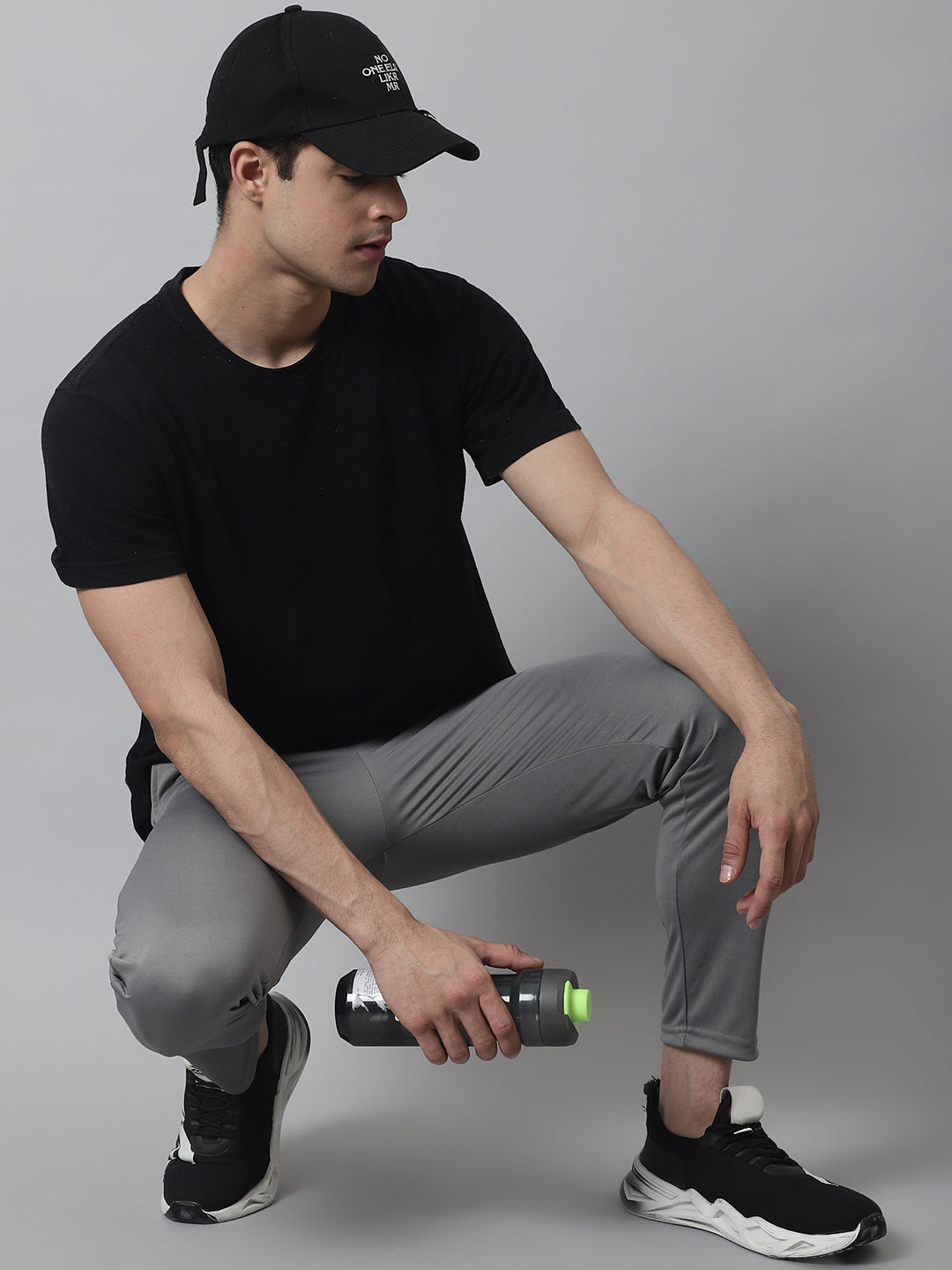 Jainish Men's Grey Solid Streachable Lycra Trackpants - Swadesiicart