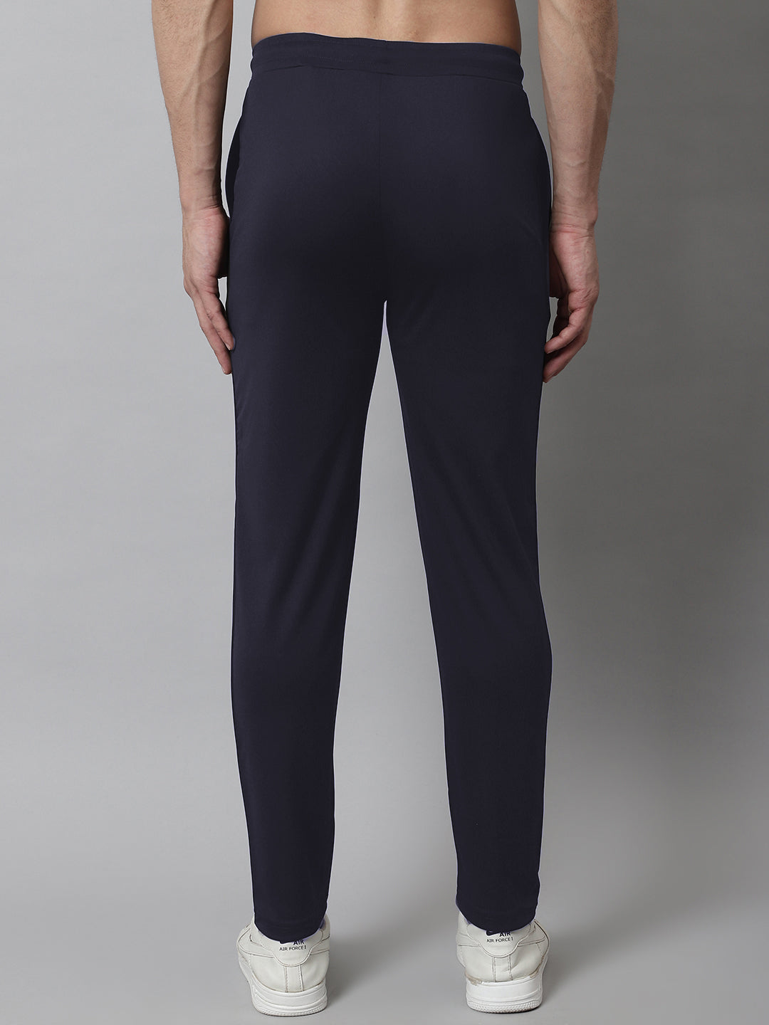 Jainish Men's Navy Blue Solid Streachable Lycra Trackpants - Swadesiicart