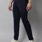 Jainish Men's Navy Blue Solid Streachable Lycra Trackpants - Swadesiicart