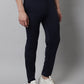 Jainish Men's Navy Blue Solid Streachable Lycra Trackpants - Swadesiicart