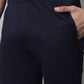 Jainish Men's Navy Blue Solid Streachable Lycra Trackpants - Swadesiicart