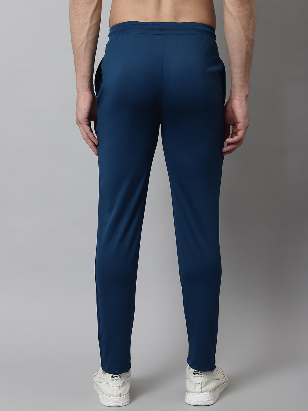 Jainish Men's Blue Solid Streachable Lycra Trackpants - Swadesiicart