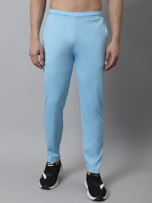Jainish Men's Sky Blue Solid Streachable Lycra Trackpants - Swadesiicart