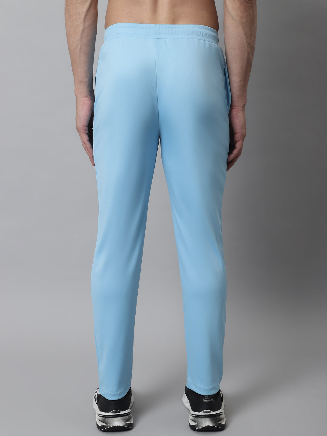Jainish Men's Sky Blue Solid Streachable Lycra Trackpants - Swadesiicart