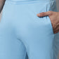 Jainish Men's Sky Blue Solid Streachable Lycra Trackpants - Swadesiicart