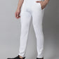 Jainish Men's White Solid Streachable Lycra Trackpants - Swadesiicart