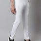 Jainish Men's White Solid Streachable Lycra Trackpants - Swadesiicart