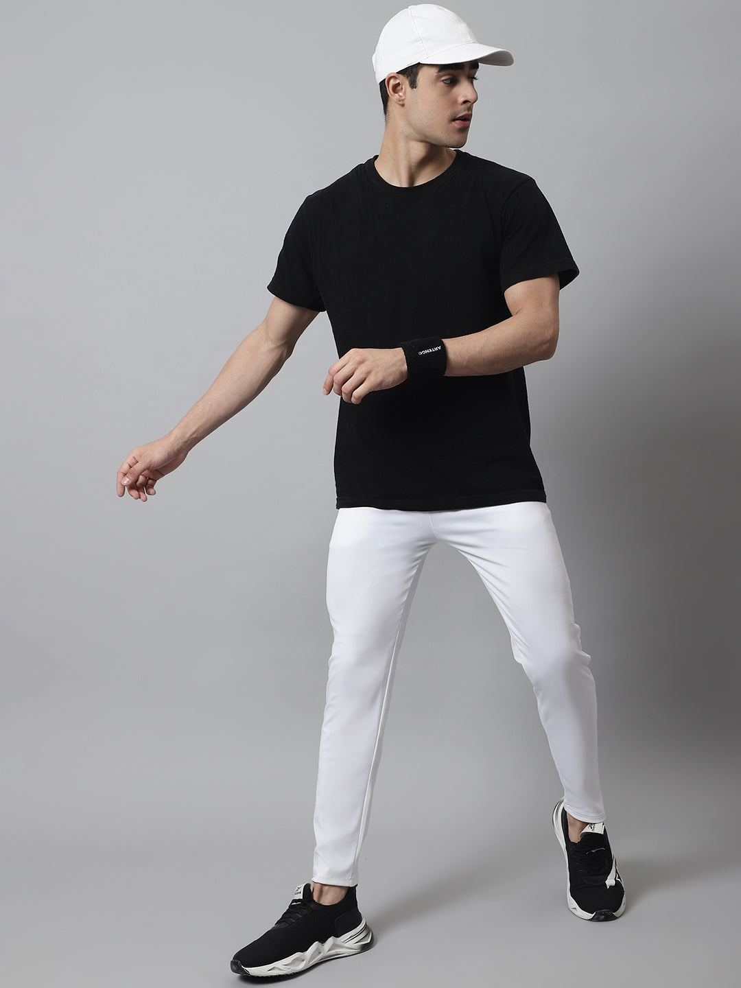 Jainish Men's White Solid Streachable Lycra Trackpants - Swadesiicart