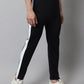 Jainish Men's Black and White Striped Streachable Lycra Trackpants - Swadesiicart