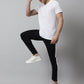 Jainish Men's Black and White Striped Streachable Lycra Trackpants - Swadesiicart
