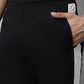 Jainish Men's Black and White Striped Streachable Lycra Trackpants - Swadesiicart
