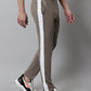 Jainish Men's Brown and White Striped Streachable Lycra Trackpants - Swadesiicart