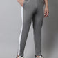 Jainish Men's Grey and White Striped Streachable Lycra Trackpants - Swadesiicart