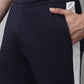 Jainish Men's Navy Blue and White Striped Streachable Lycra Trackpants - Swadesiicart
