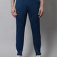 Jainish Men's Peacock Blue and White Striped Streachable Lycra Trackpants - Swadesiicart
