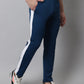 Jainish Men's Peacock Blue and White Striped Streachable Lycra Trackpants - Swadesiicart