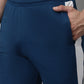 Jainish Men's Peacock Blue and White Striped Streachable Lycra Trackpants - Swadesiicart