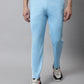 Jainish Men's Sky Blue and White Striped Streachable Lycra Trackpants - Swadesiicart