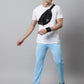 Jainish Men's Sky Blue and White Striped Streachable Lycra Trackpants - Swadesiicart