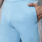 Jainish Men's Sky Blue and White Striped Streachable Lycra Trackpants - Swadesiicart