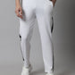 Jainish Men's White and Black Striped Streachable Lycra Trackpants - Swadesiicart