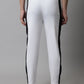 Jainish Men's White and Black Striped Streachable Lycra Trackpants - Swadesiicart