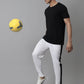 Jainish Men's White and Black Striped Streachable Lycra Trackpants - Swadesiicart
