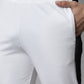 Jainish Men's White and Black Striped Streachable Lycra Trackpants - Swadesiicart