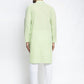Jompers Men's Dark-Green Embroidered Kurta Only | Swadesiicart