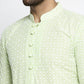 Jompers Men's Dark-Green Embroidered Kurta Payjama Sets | Swadesiicart