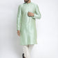 Jompers Men's Green Solid Dupion Silk Kurta Payjama Set | Swadesiicart