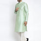 Jompers Men's Green Solid Dupion Silk Kurta Payjama Set | Swadesiicart