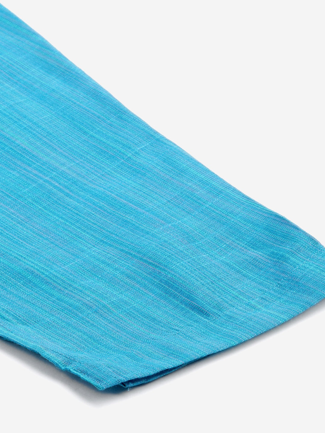 Jompers Women Blue & Green Self-Striped Kurta with Trousers & Printed Art Silk Dupatta | Swadesiicart