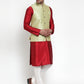 Jompers Men's Solid Dupion Kurta Pajama with Embroidered Nehru Jacket (Green) | Swadesiicart