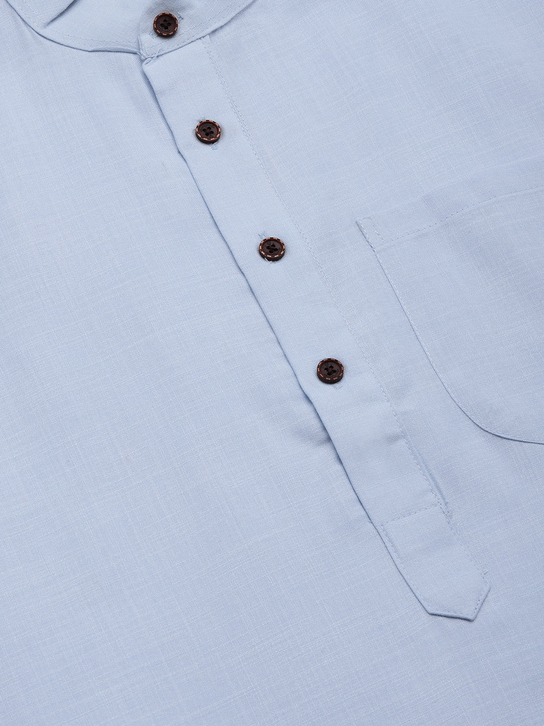 Jompers Men's Beautiful Blue Cotton Solid Kurta Only | Swadesiicart