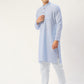 Jompers Men's Beautiful Blue Cotton Solid Kurta Only | Swadesiicart