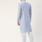Jompers Men's Blue Cotton Solid Kurta Pyjama | Swadesiicart