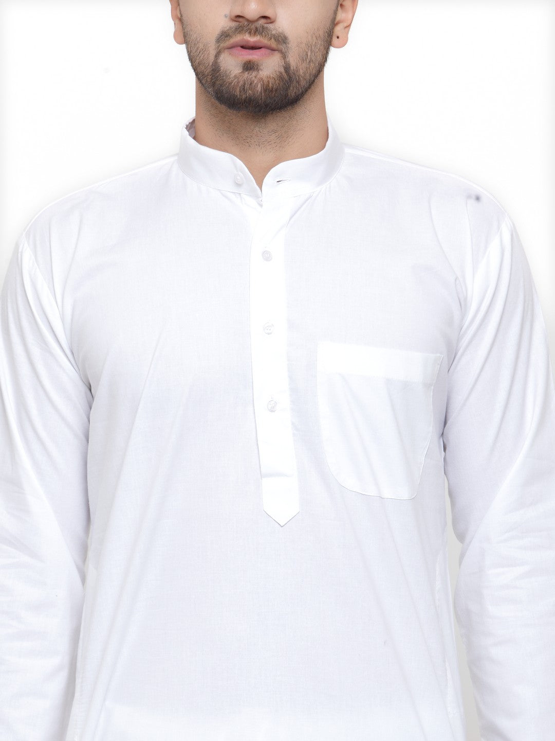 Jompers Men White Solid Kurta with Pyjamas | Swadesiicart