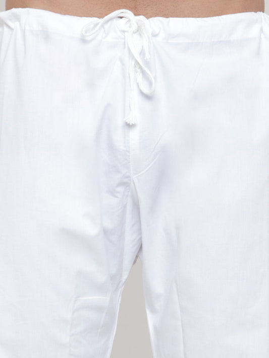 Jompers Men White Solid Kurta with Pyjamas | Swadesiicart