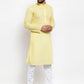 Jompers Men Yellow Chikan Kurta with Churidar | Swadesiicart
