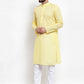 Jompers Men Yellow Chikan Kurta Only | Swadesiicart