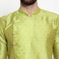 Jompers Men Light-Green & Golden Self Design Kurta with Churidar | Swadesiicart