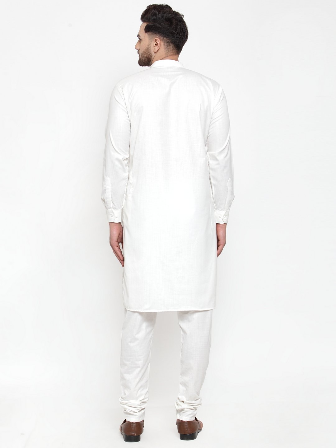 Jompers Men White Solid Kurta Only | Swadesiicart