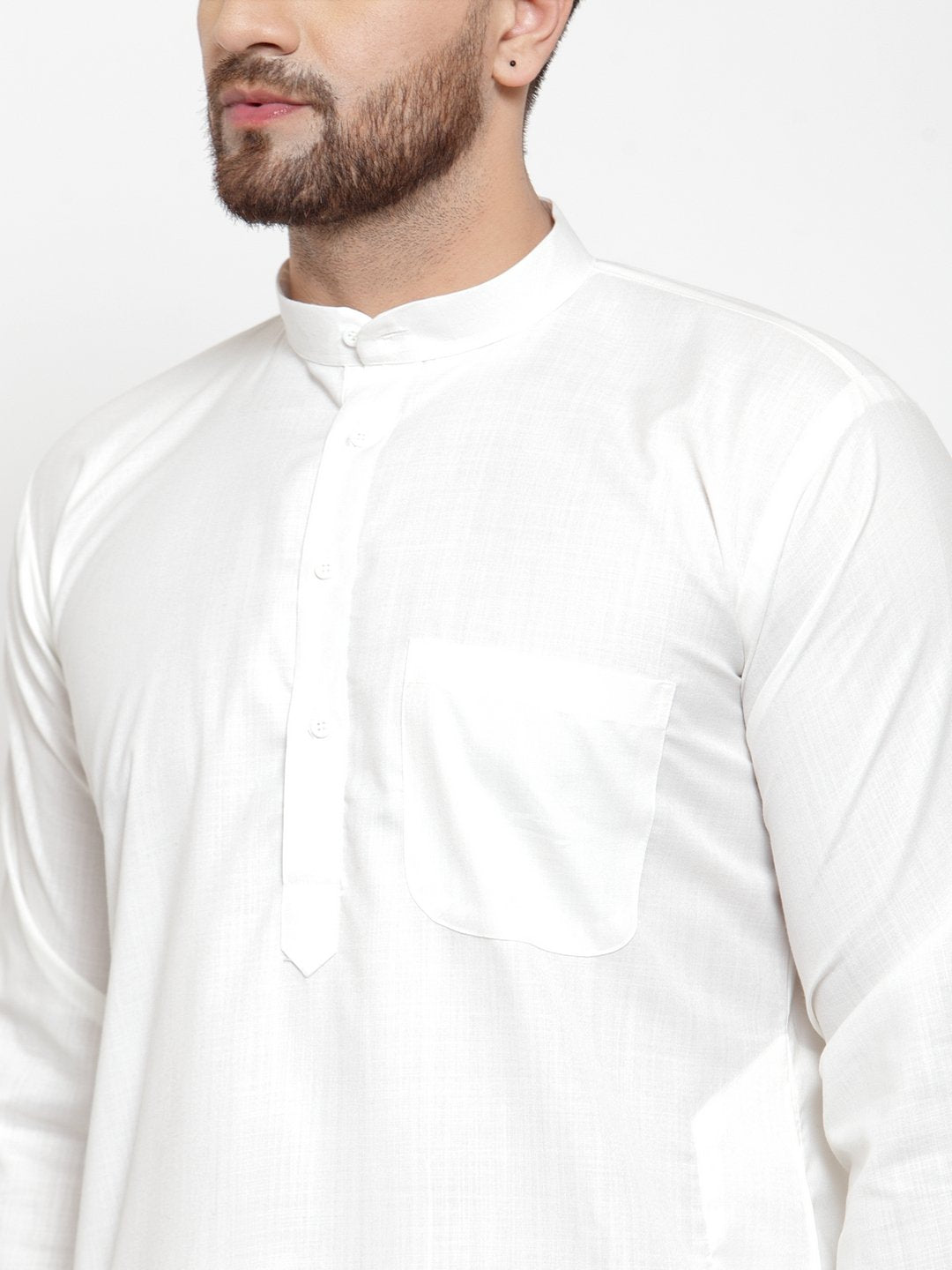 Jompers Men White Solid Kurta with Churidar | Swadesiicart