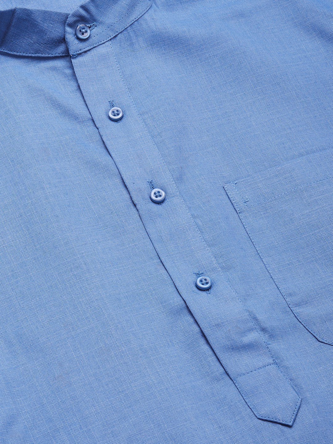 Jompers Men's Blue Cotton Solid Kurta Only | Swadesiicart