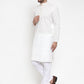 Jompers Men's White Woven Kurta Payjama Sets | Swadesiicart