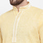 Jompers Men Yellow & White Embroidered Kurta with Churidar | Swadesiicart